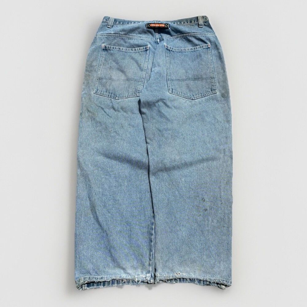 Baggy Big Pocket Route 66 Wide Leg Jnco Style Denim Rave Y2k Vintage Jeans 36